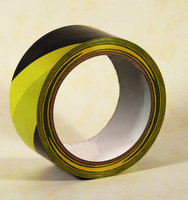 Selbstklebendes Bodenmarkierungsband, 150 my, schwarz/gelb, 50 mm x 33 lfm/Rolle 